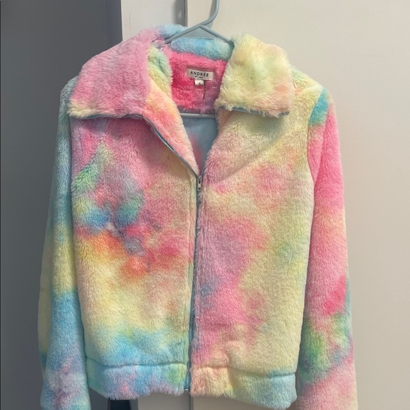 ANDREE BY UNIT Jackets & Blazers - ANDREE BY UNIT Woman’s Multicolor Faux Fur Jacket